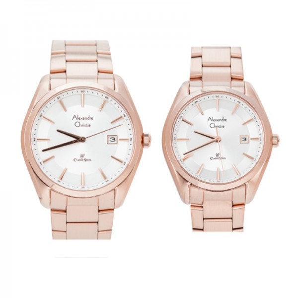 Alexandre Christie AC 8648 Rosegold White Couple